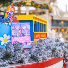 Ninas zauberhafter Disneyland Paris Reiseführer unter dem Weihnachtsbaum im Disneyland Park