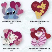 Vier Pins zum Valentinstag 2022 mit roten Herzen