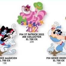 Mehrere limitierte Pins mit farbenfrohen Disneymotiven
