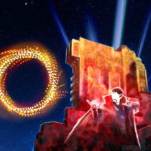 Drohnen Show mit Dr. Strange Motiv