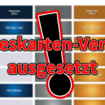 Grafik mit der Aufschrift Jahreskartenverkauf ausgesetzt