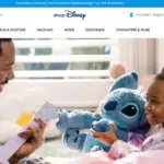 Screenshot der Website von shopdisney mit einem Bild von einem Vater mit seiner kleinen Tochter beim Spielen