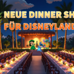 Konzeptzeichnung für die neuen Dinner Show Lilo & Stitch's Lu'au mit Logo für das Event