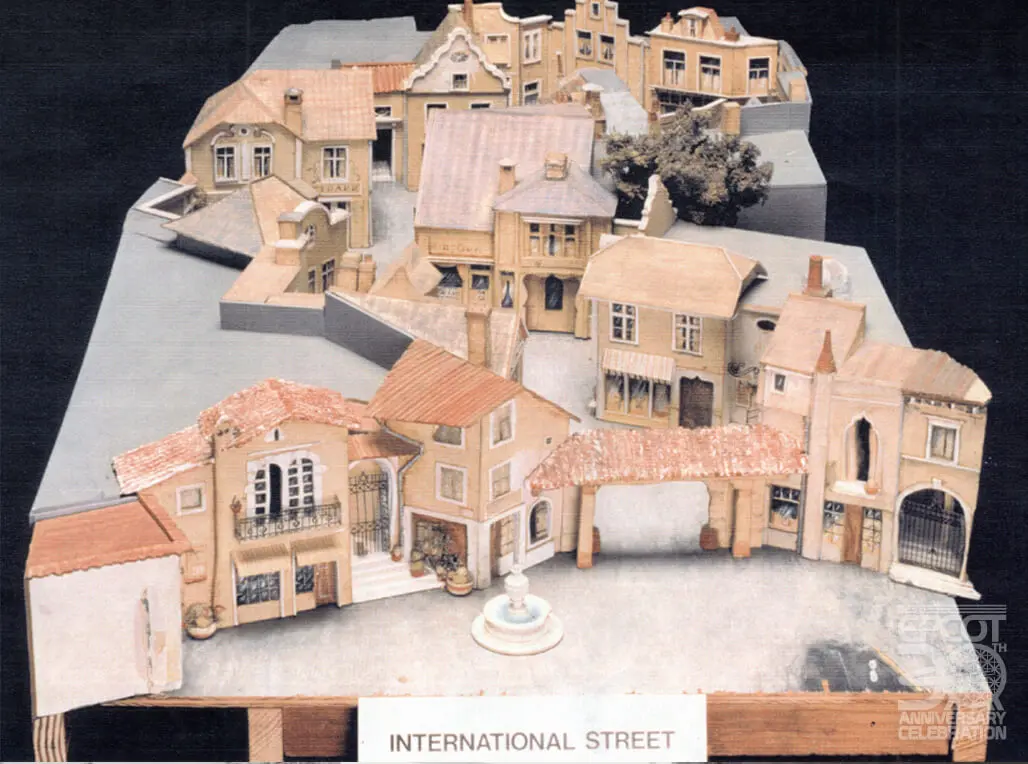 Modell für die einst geplante International Street in Epcot in Disney World