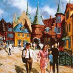 Konzeptzeichnung für einen einst geplanten Skandinavien-Pavillon im World Showcase