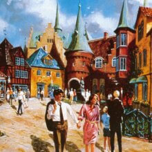 Konzeptzeichnung für einen einst geplanten Skandinavien-Pavillon im World Showcase