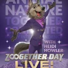 Showplakat für den Zoogether Day mit Wölfin Heidi Howler