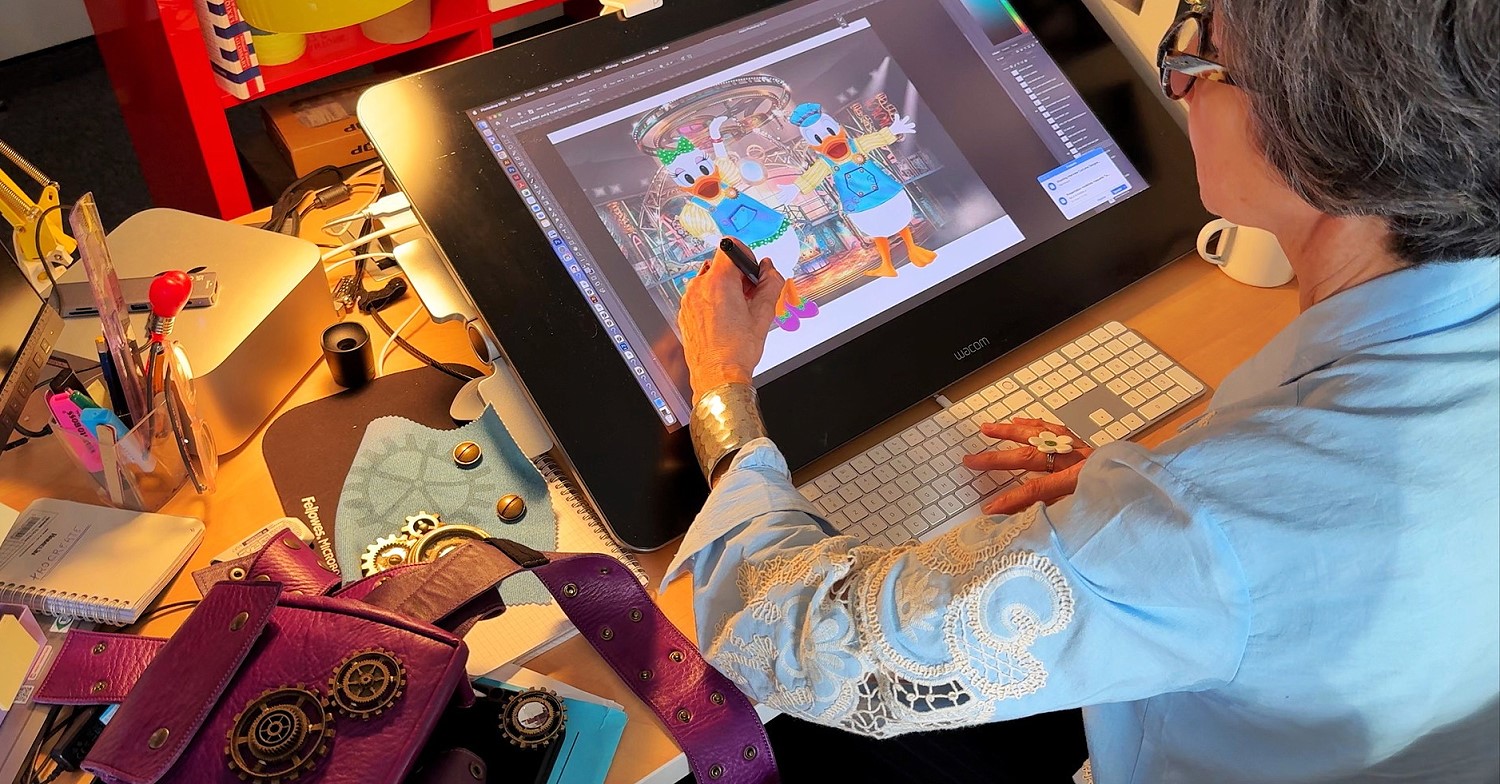 Cast Member arbeitet an Kostümen für Minnie Dream Factory Cast Member arbeitet an Kostümen für Minnie Dream Factory