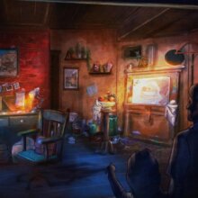 Konzeptzeichnung für ein Pariser Künstleratelier