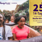 Werbegrafik für Walt Disney World Magic Tickets mit 25% Preisnachlass