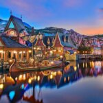 Olaf und die World Of Frozen bei Dämmerung