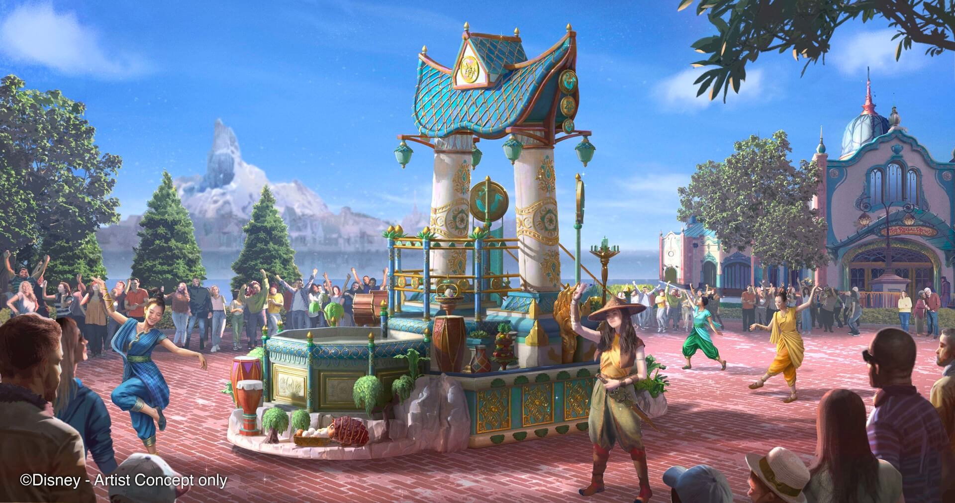 Concept Art des Raya Wagens bei der Disney Princess Cavalcade Concept Art des Raya Wagens bei der Disney Princess Cavalcade