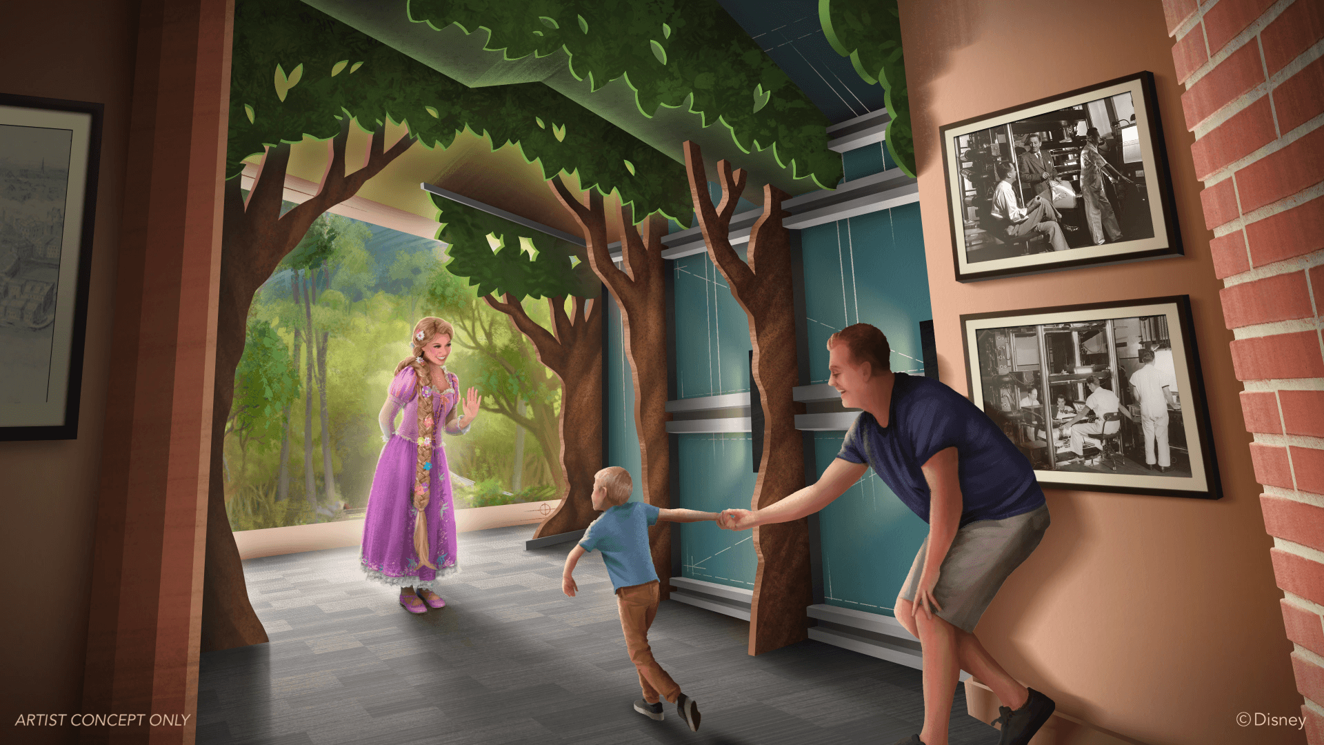Meet & Greet mit Rapunzel Concept Art zum Meet & Greet mit Rapunzel im Bereich Off the Page