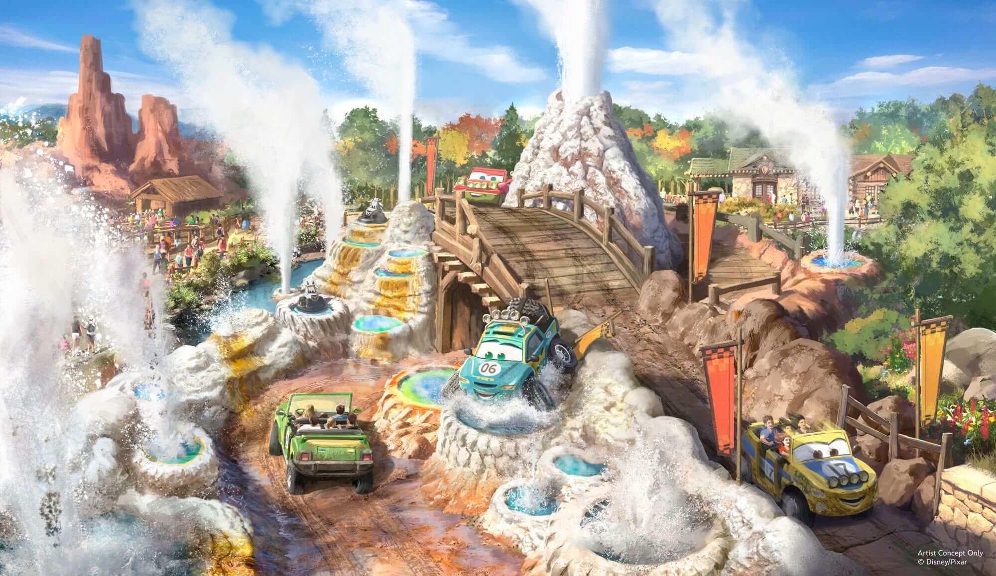 Konzeptzeichnung zur Cars Ridge Run Rally im Magic Kingdom