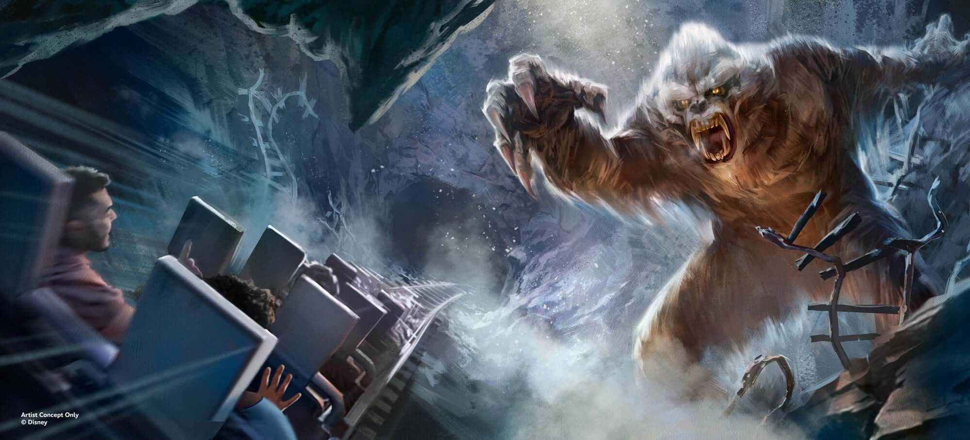 Konzeptzeichnung des Yetis in der Attraktion Expedition Everest