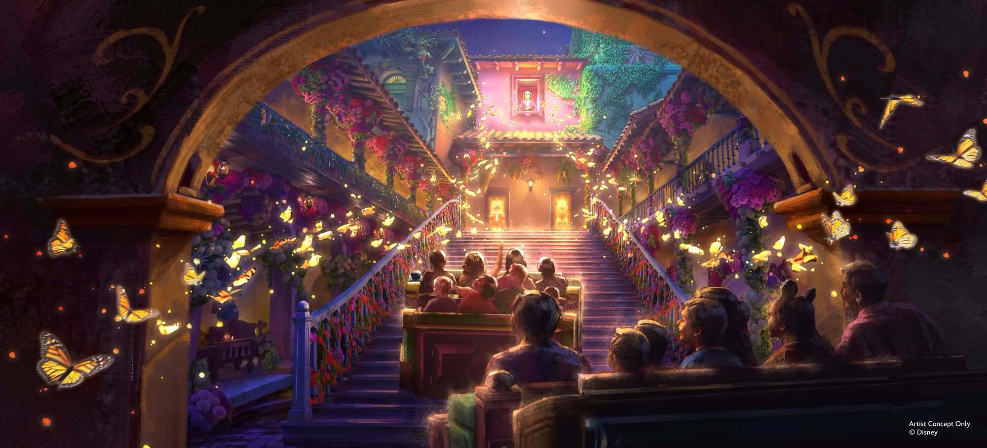 Konzeptzeichnung zum Encanto-Ride im Animal Kingdom