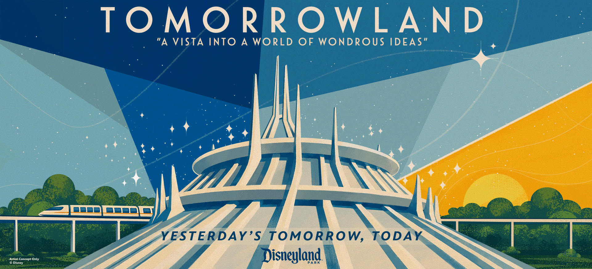 Plakat zum Tomorrowland in Anaheim