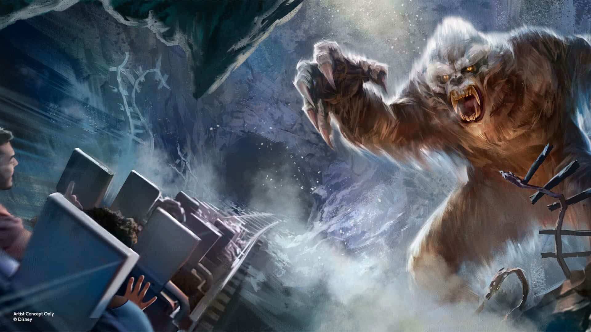 Concept Art das den Yeti von Expedition Everest zeigt