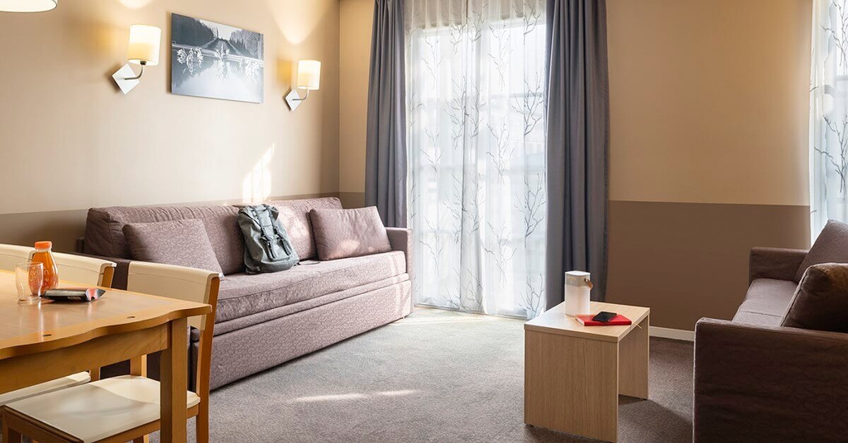 Wohnbereich eines Appartments im Adagio Marne la Vallee