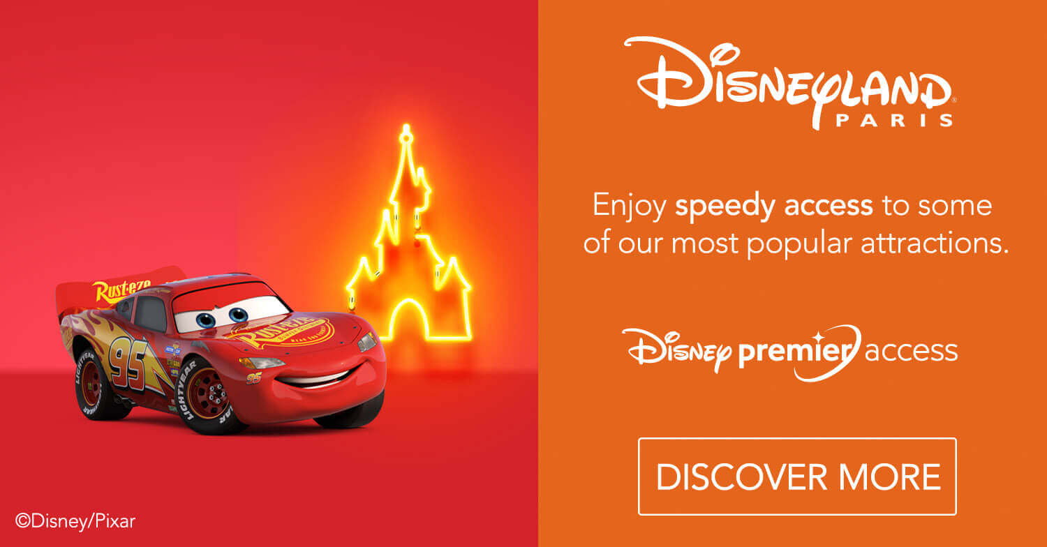 Disney Premier Access - enjoy a speedy access to some of the most popular attractions, visual with Lightning McQueen