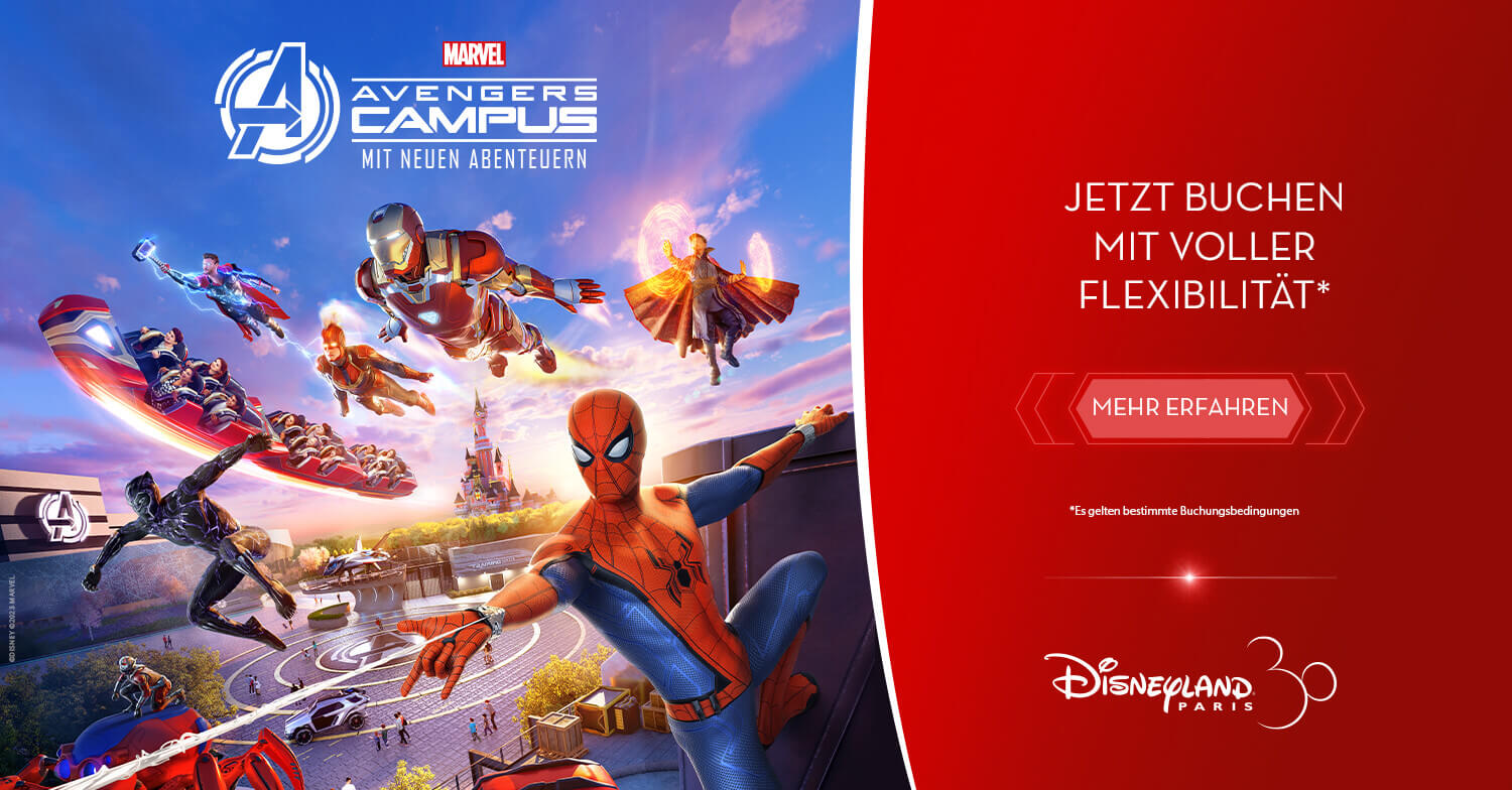 Erlebnisse für große und kleine Superhelden in Disneyland Paris - jetzt ganz flexibel buchen