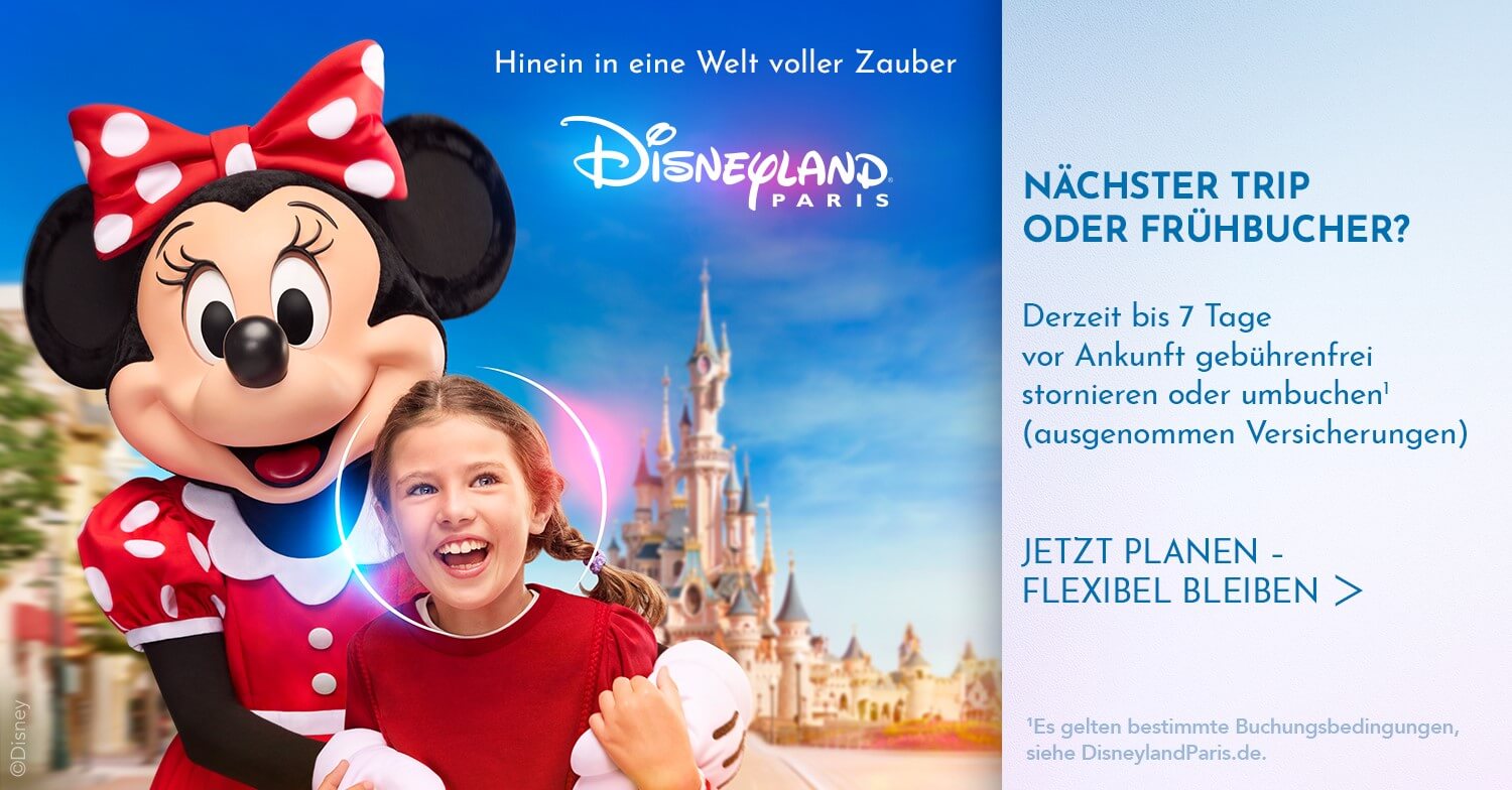 Disneyland Paris flexibel buchen: Derzeit bis 7 Tage vor Ankunft gebührenfrei stornieren oder umbuchen