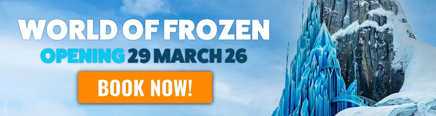 Banner Ad World of Frozen opening 29 March 2026