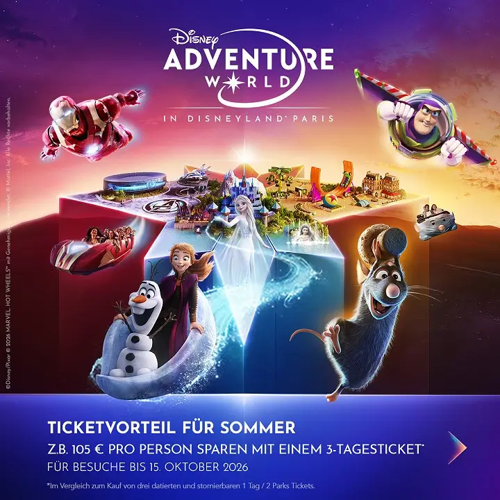 Bannerwerbung Ticketvorteil - 105 Euro bei den Tickets sparen