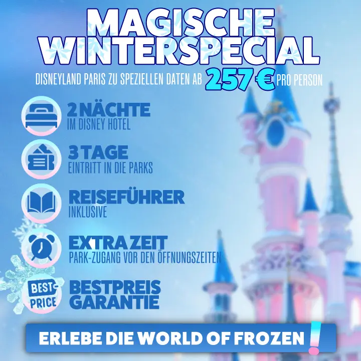 Bannerwerbung Magisches Winterspecial - Disney Hotel für 2 Nächte schon ab 257 € pro Person