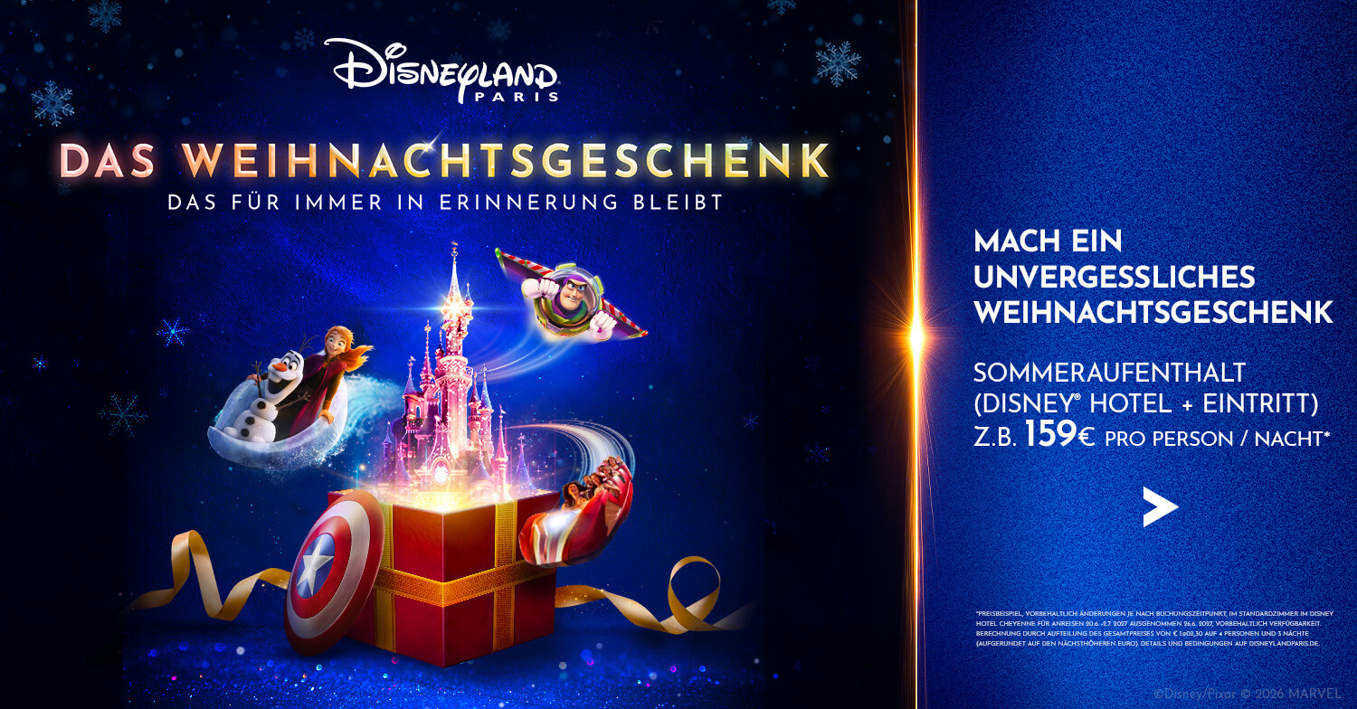 Das Weihnachtsgeschenk das für immer in Erinnerung bleibt - Sommeraufenthalt im Disney Hotel für 159 € pro Person / Nacht