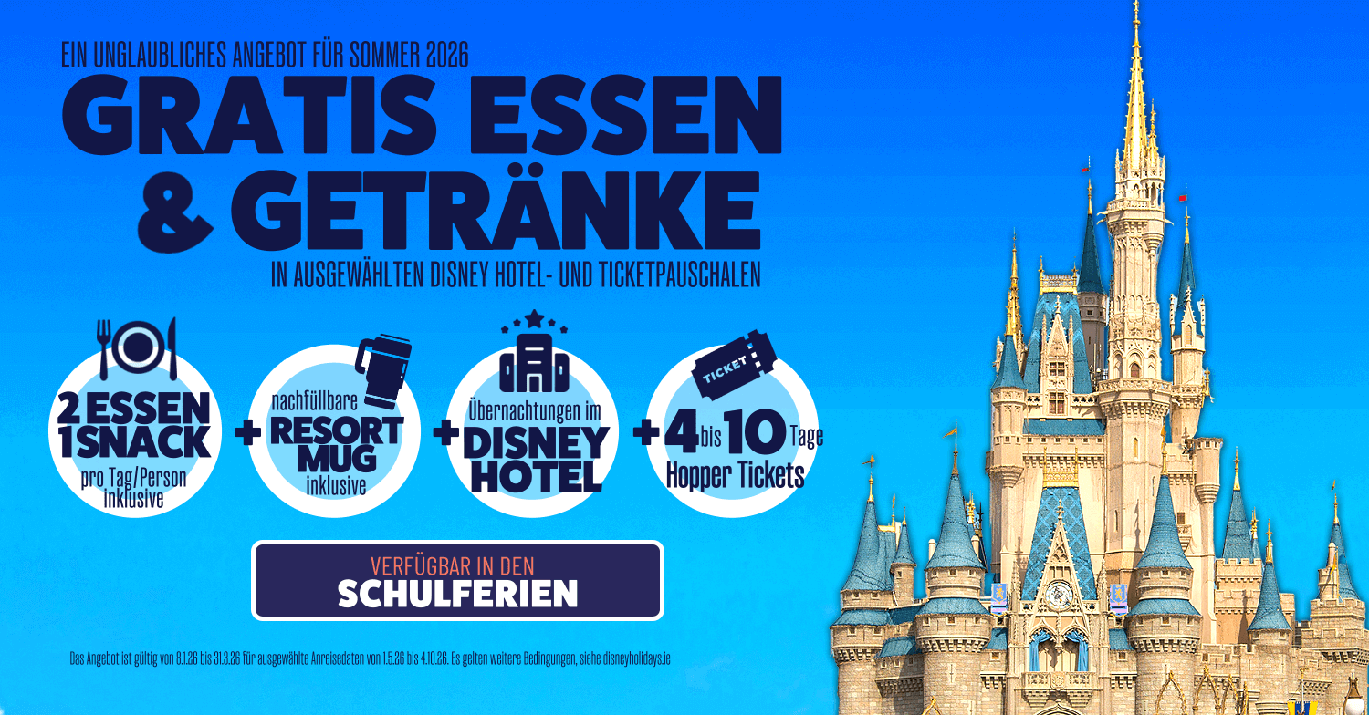 Walt Disney World Sonderangebot Gratis Essen und Trinken WDW Sonderangebot: Gratis Essen und Trinken, Resort Mug, Disney Hotel und Hopper Tickets
